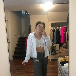 White zip up